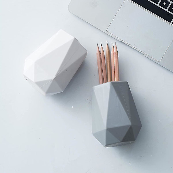 Silikone Penholder Stativ Til Skrivebord Sød Geometrisk Skrivebords Blyantskop Potte Til Børn Skrivebordsarrangør Makeup Penselholder