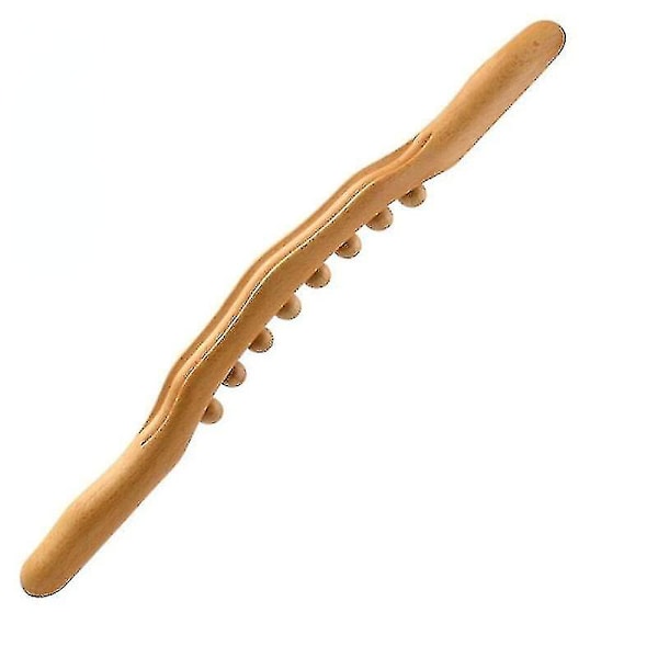 Ny 8 Perler Gua Sha Massage Stick Karboniseret Træ Ryg Krops Meridian Skrabningsterapi Tryllestav Muskelafslappende Akupunktur Massager