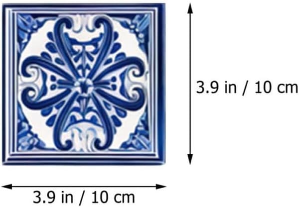 24 stk. selvklebende vintage veggfliser, sprutsikkert PVC-materiale, avtakbart design