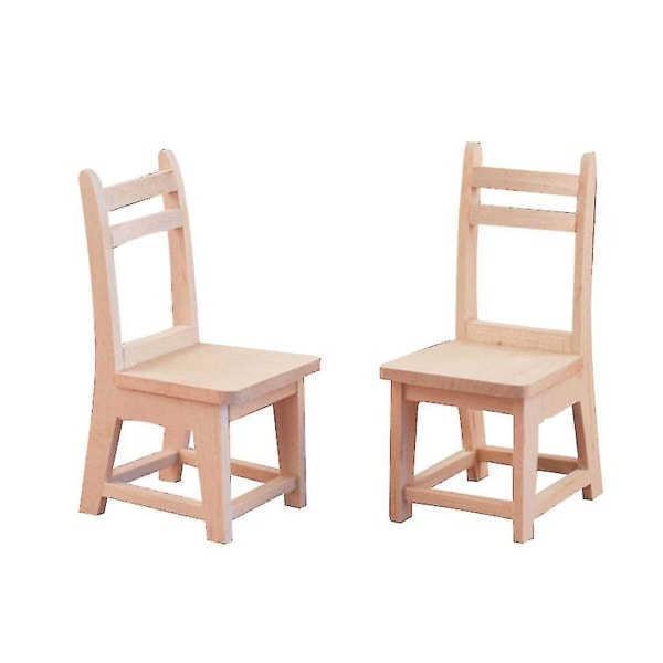 2 stk Kids trestol miniatyr stol figurer tre ornament mini tre stol mini stol -jx