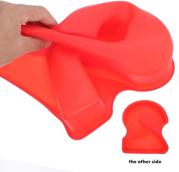 Røde 3D silikone tal kageforme til bagning 5 stk. professionelt udseende