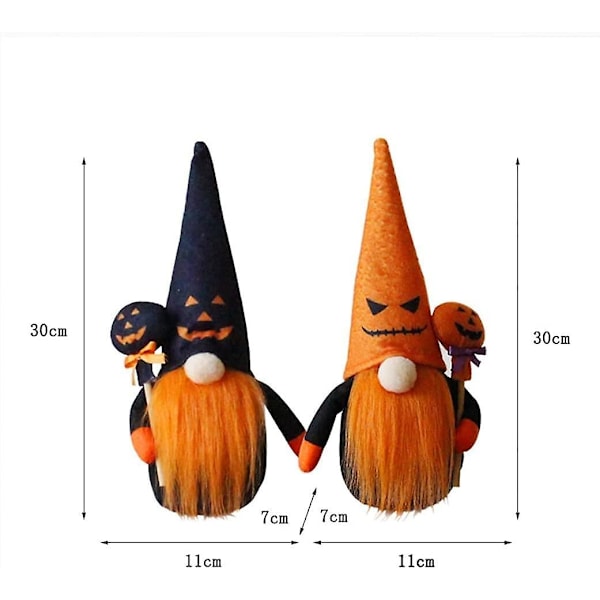 2 st Halloween Dekorationer Tomtar, Tomte Plyschdocka, Halloweenfest Hem Semester Skrivbordsdekoration,