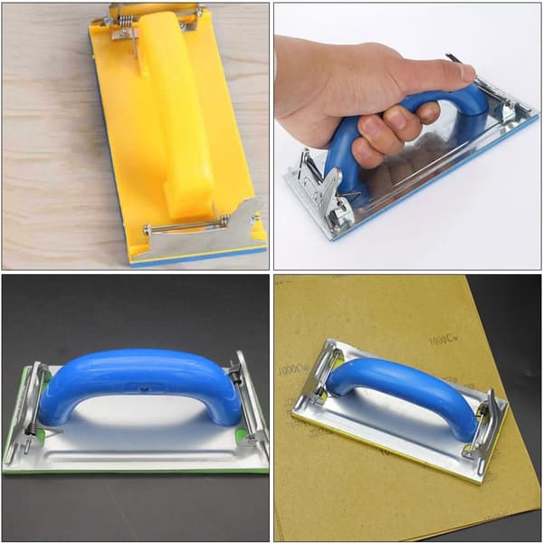2 stk. manuel sandpapirholder med robust plast- og metalkonstruktion