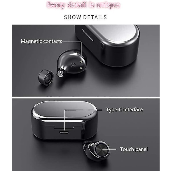 Sande Wireless Høretelefoner Bluetooth 5.0 Mini Bærbar Etui