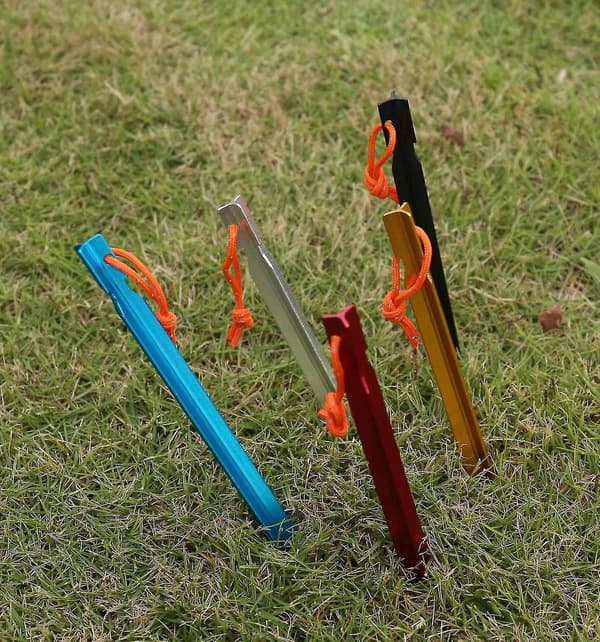 20 Pakk Teltsnorer Aluminium Plugger med Trekksnorpose