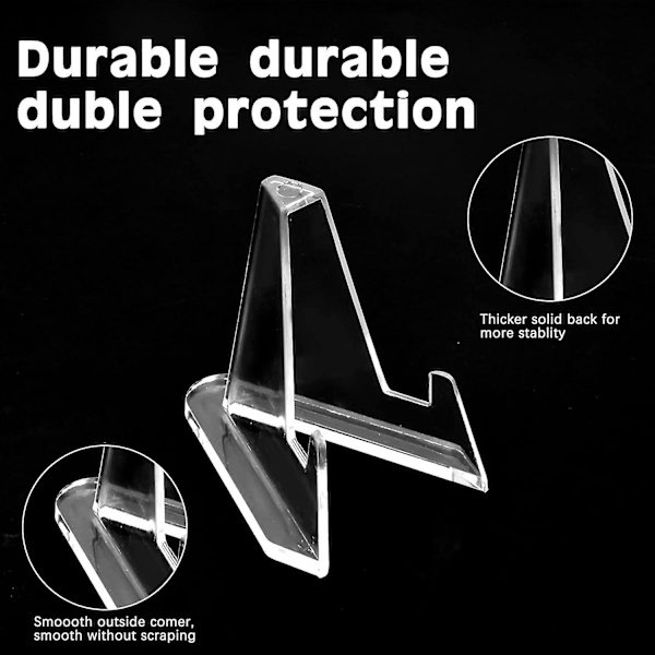 10 stk Akryl Mini Mønt Display Holder Staffeli Holder, Plast Staffeli Plade, Klar