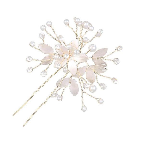 2 stk. Hårpinde Brud Hårstyler Rhinestone Hårklip Bryllup Krystal Hårnål