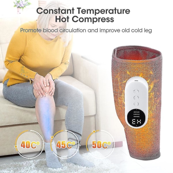 Ny benmassager med varmekompression Blodcirkumulation Elektrisk lufttryk lægmassager Muskelafspænding Ben Pressoterapi-yuhao 2pcs