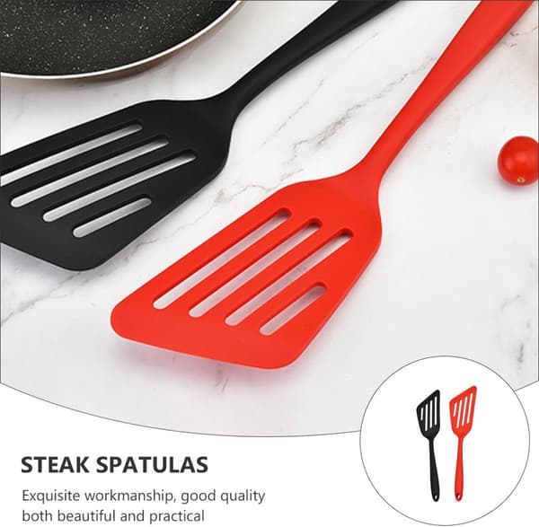 2 stk. multifunksjonelle stekespader i silikon med varmebestandig, fleksibel design