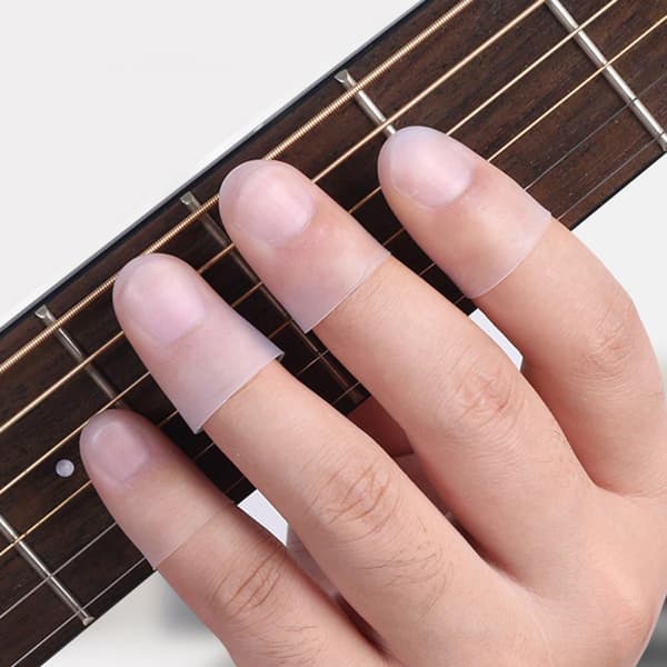 Silikon gitarr fingerskydd för gitarr- och banjospelare, bekväma och flexibla fingerspetsar