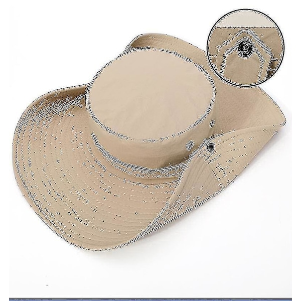 Bomuldssolhat UV-beskyttelse Sommerhat Strandhat Safari Boonie Hat Foldsammenligning Fiskehat Med Justerbar Hakestropp-mz023