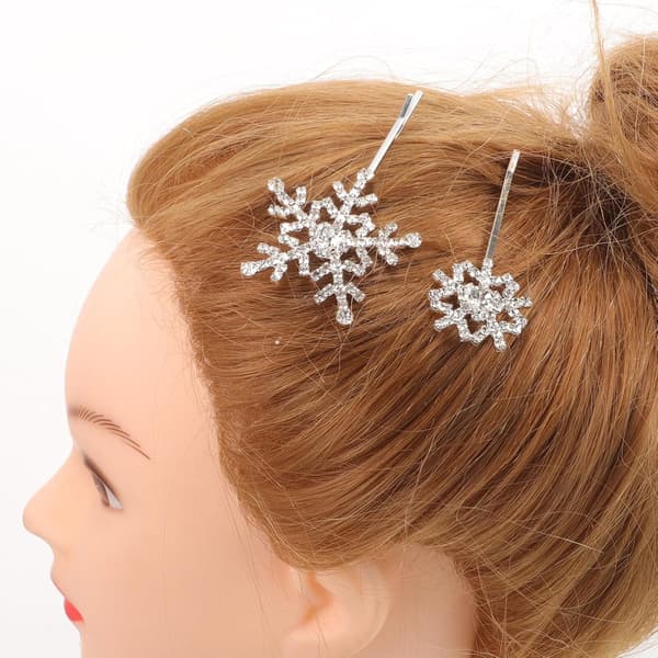 10 st bröllopshårnålar snöflingeformad klämma eleganta strasshåraccessoarer