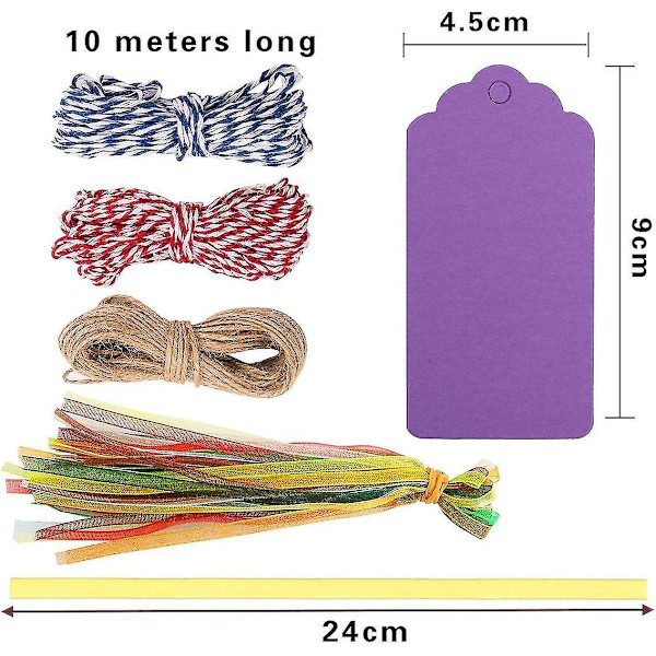 100 stk. 20 Farver Kraft Hængeetiketter DIY