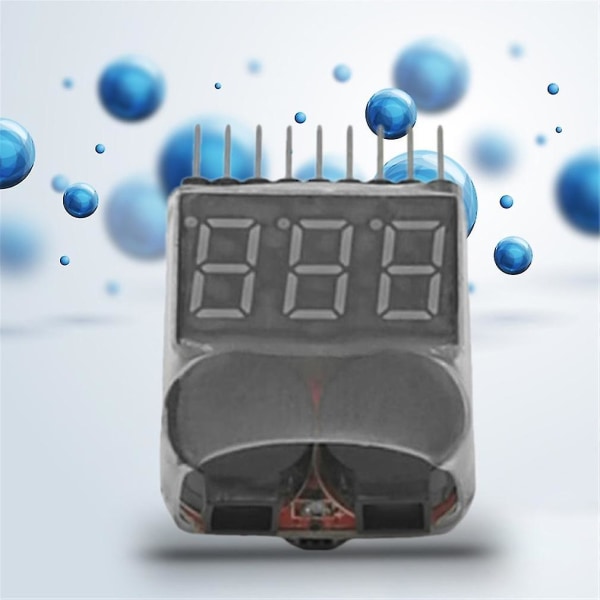 1-8s Lipo/li-ion/fe Batterispänning 2-i-1 Testare Lågspänningslarm