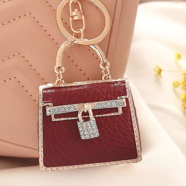 Modetaske Nøglering med Rhinestones og Legering