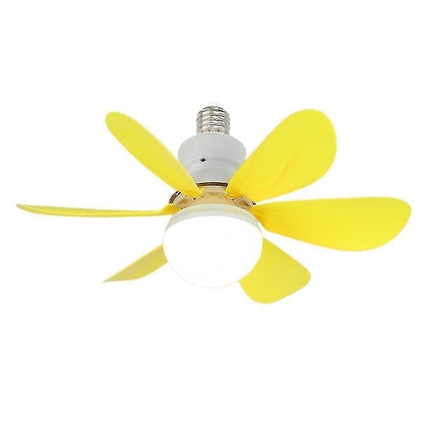 Takfläkt med lampa 2-i-1 Ac86v-265v 110v 220v Chandelierfläkt för inomhuskontor Yellow