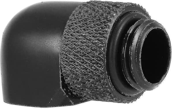 Vandkølingsfitting G1/4 Gevind 90 Graders Fitting Drejelig Vandkølet Adapter Slangeforbindelse (sort)