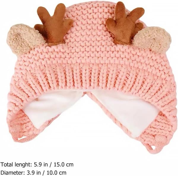 Vintermössa Stickad mössa Virkad garnmössa för pojkar flickor Juloutfit Rosa