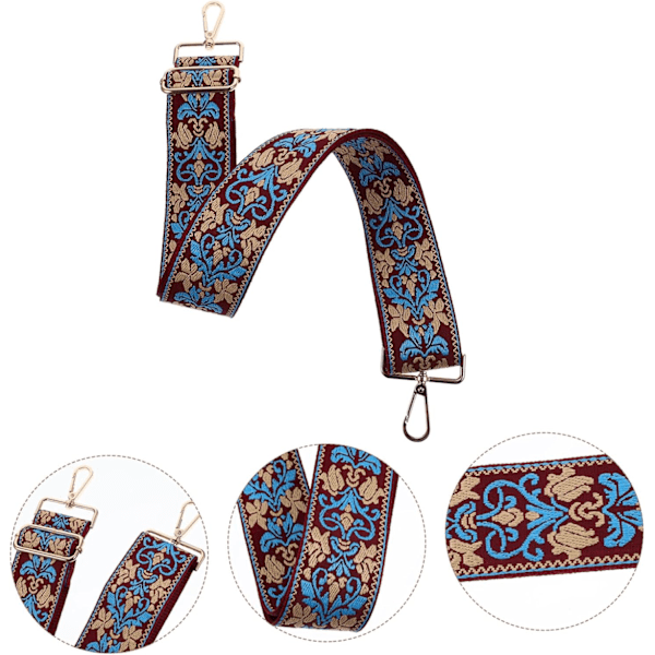 Etnisk Broderad Väskrem Justerbar Axelrem för Kvinnor Crossbody Väska