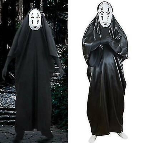 Spirited Away No Face Man Kostymset Kapp Mask Handskar Fancy Up Outfit S
