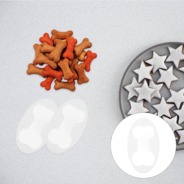 8 st hundbenskakformar Bakformar i plast Lätt bärbar design Vit