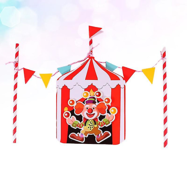5 Set Cirkustema Tårta Toppers Roliga Clown Tårta Plockar Hängande Flaggor Cupcake Dekor