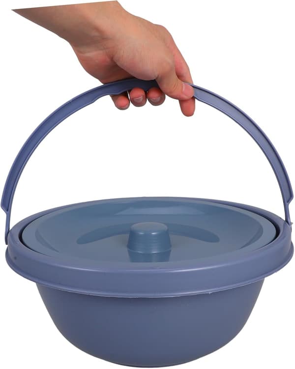 Bærbar voksen potte med stabil base og kompakt rund plastdesign