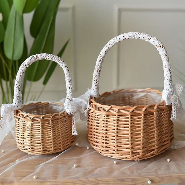 Blomsterkurv med blonder og håndtak - Perfekt for piknik