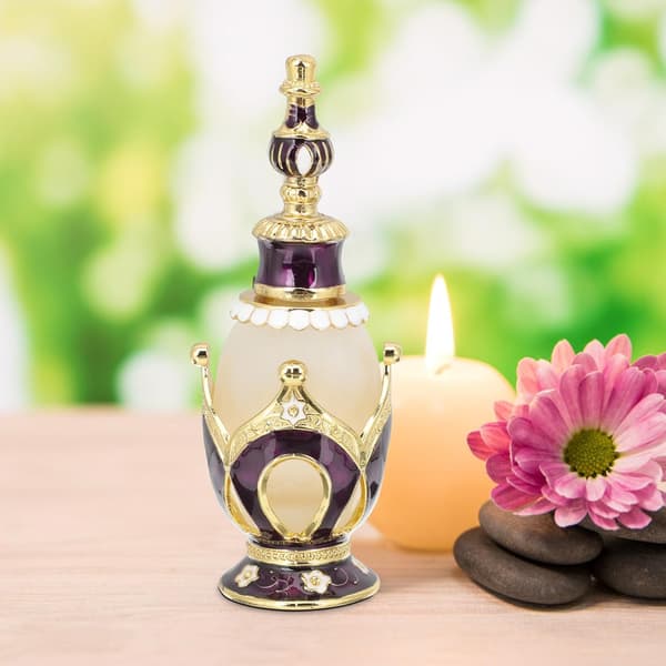 25 ml parfymflaska parfym eterisk olja underflaska lila glas och legering påfyllningsbart aromaterapitillbehör