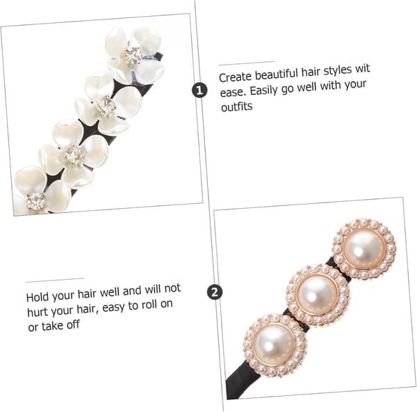 3 stk. Perle Hårstrikk Hårknute Maker Elegant Frisyre Verktøy for Kvinner Tilbehør Krøller til Festlige Anledninger
