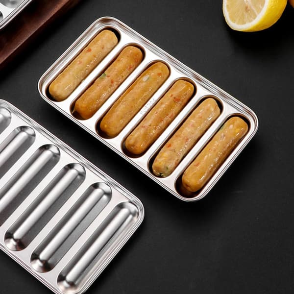 Pølseform i rustfrit stål, non-stick pølseform til hotdogs