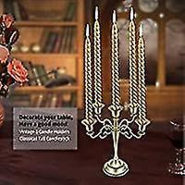 Metal Lysestager 5-arme Vintage Lysestager Klassisk Bord