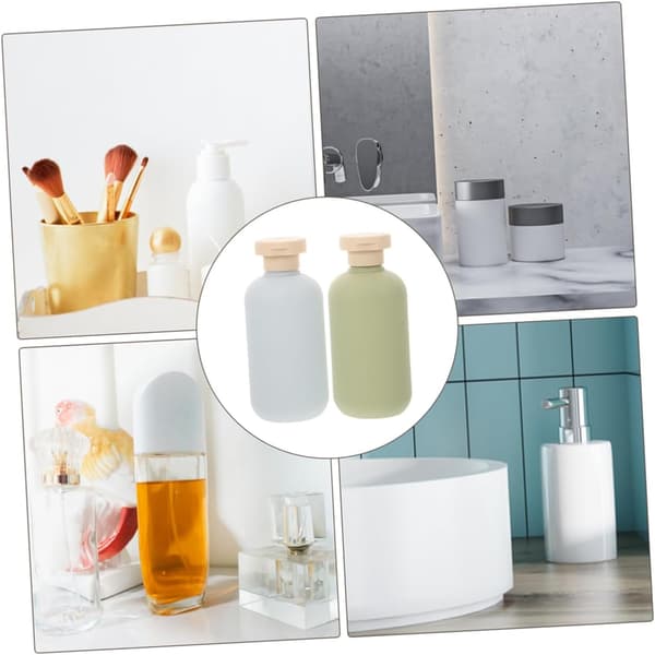 4-pack påfyllningsbara schampo- och balsamflaskor i resestorlek 200 ml klämbar lotiondispenser med snäpplock