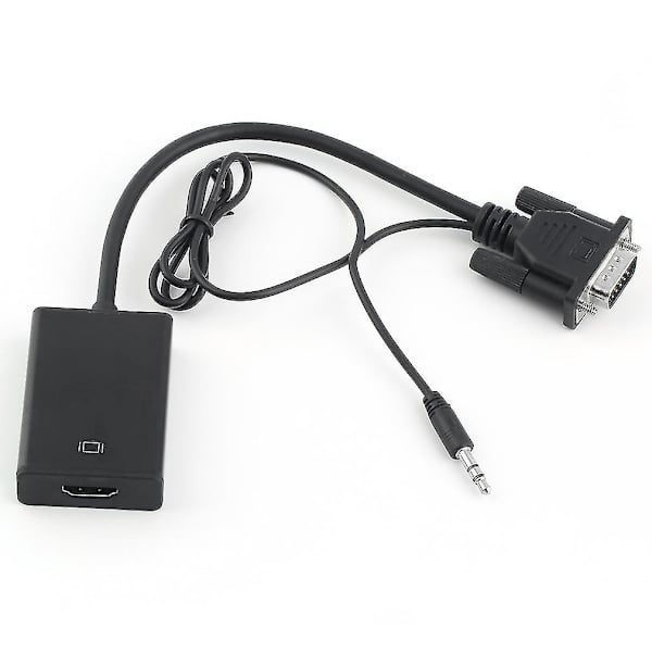 VGA Hann til HDMI Hunn Lyd TV HDTV Videokabel Konverter