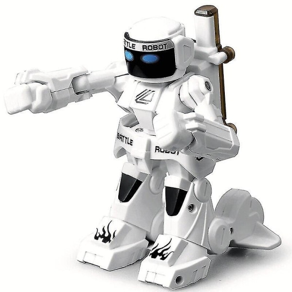 2,4 g Body Sense Battle Combat Legetøj til børn Gavelegetøj med æske lys og lyd Boxer|rc Robot (hvid)