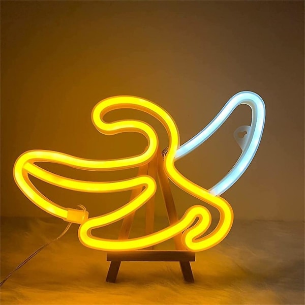 Neonlys Bananformet Neonlampe Aaa Batteriboks Strøm