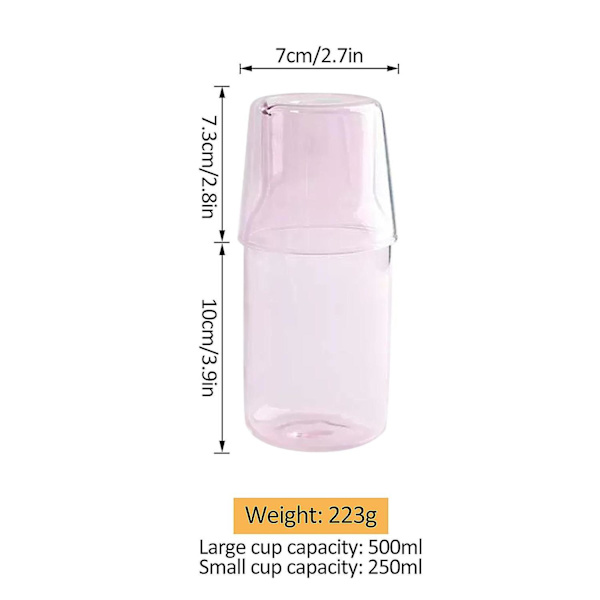 Kold Kande Glas Transparent Vandkaraffel Med Kop