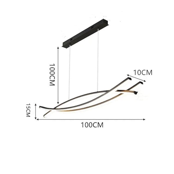 100 cm LED-riipusvalaisin, moderni ja yksinkertainen metallirakenteinen linjamalli