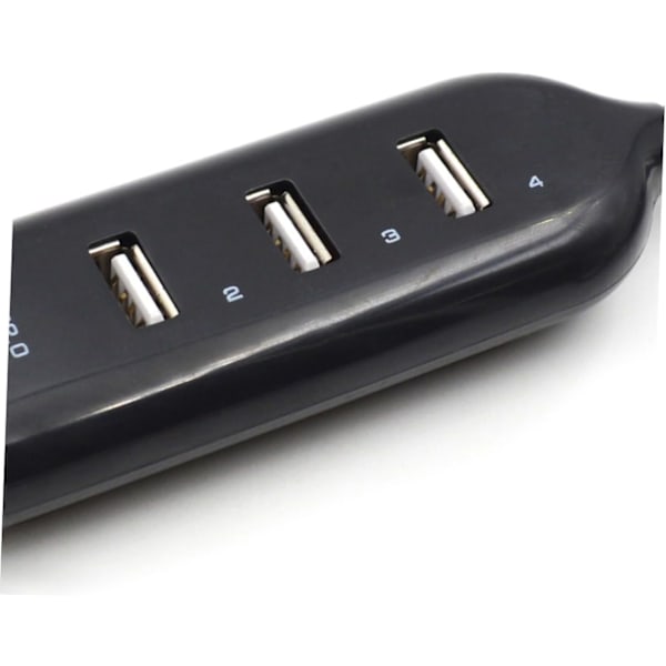 4 Port 2.0 Hub Splitter Höghastighetsdatahubb LED-indikator för Bärbara Datorer PC Svart Kompatibel 10/8/7