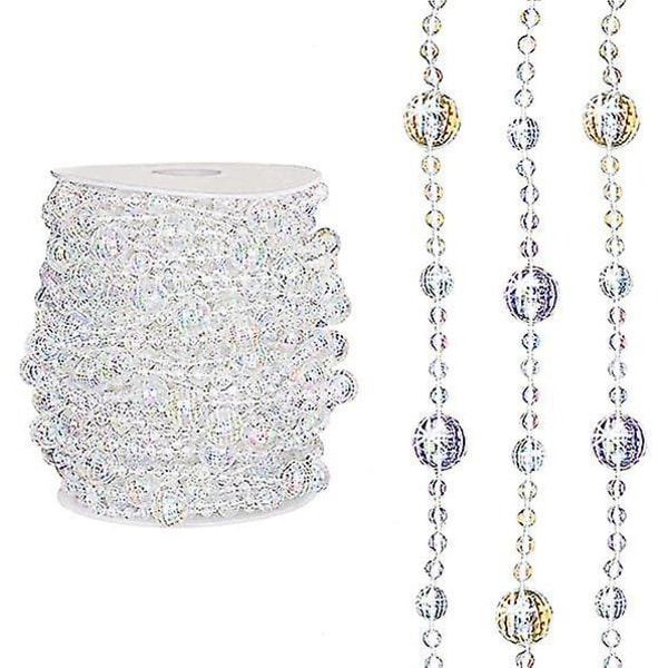 Clear Rainbow Light Beads String 20m Blandet størrelse Dekoration Home