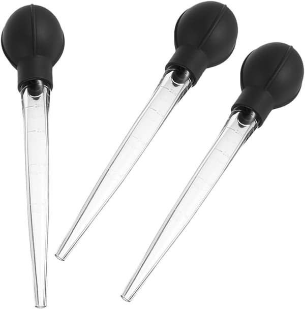 3 stk. store graderte plastpipetter dryppsett for baking og matlaging