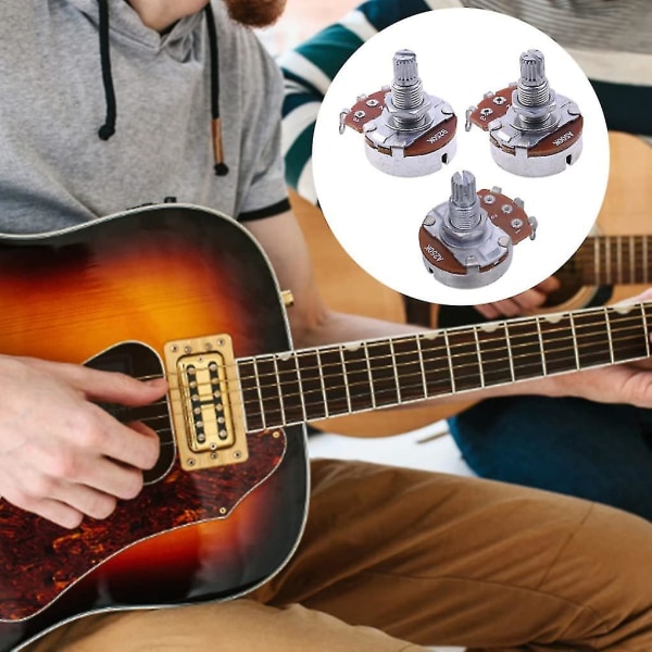 Mini Gitar Potensiometer Lineær Taper Pots Med Bajonett L15mm Kort Aksling