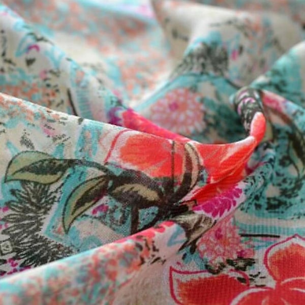 Sommerbluse for kvinner med blomsterskjorte Kimono Cardigan Casual