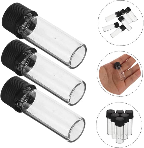 100 st 2 ml provflaskor i glas med skruvlock i plast Små påfyllningsbara kosmetikabehållare och eterisk olja