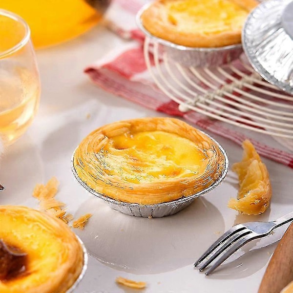 100 kpl Kertakäyttöisiä Alumiinifolio Tarttavuokia Mini Pot Pie Tart Leivontapelti Tin Pan Tray