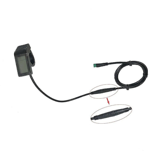 Kabelmotor Forlængerkabel Han til Hun 5-polet til E-cykel KT / Bafang Display. (sort+grøn)(1 stk)