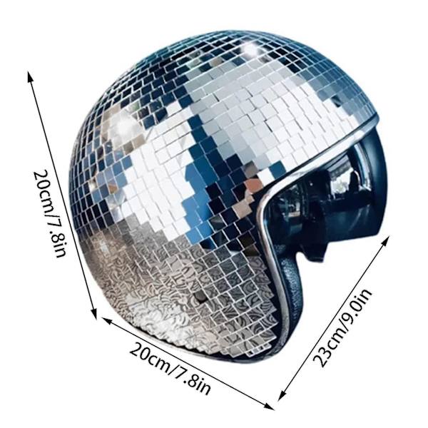 Klassisk Diskotekugle Hjelm Spejl Glitterkugle Hjelme Hat Til Klub Bar Fest Fuld Glas Reflekterende Motorcykelhjelme Til Cowboy