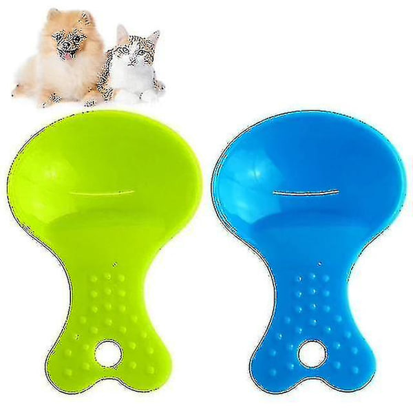 2 stycken husdjursmatsskedar, matskål, dricksbehållare, matare, miljövänlig, hållbar plast