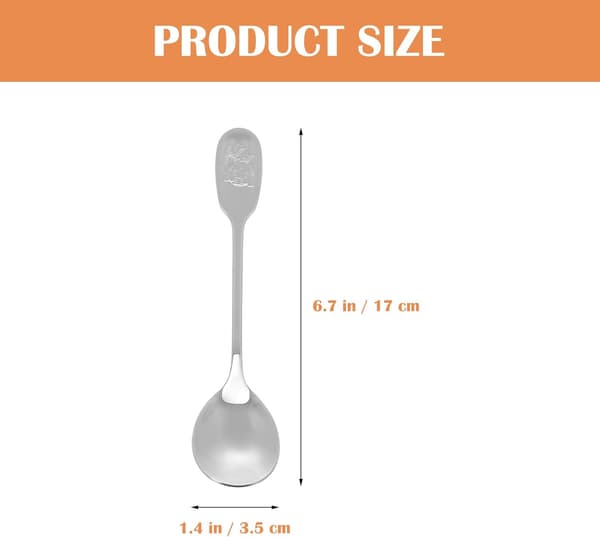 Dessertskefulde Suppe Serveringsskeer Rustfrit Stål 2 Stk med Tigerdesign Sølvbestik