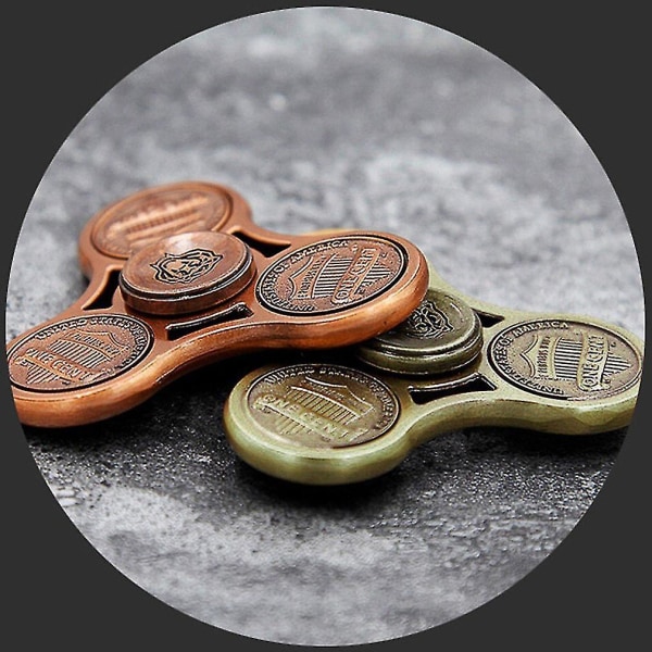 Finger Anti-stress med Leje Trekant Mønt Drejelig Dart Finger Spinner